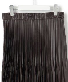 23区 【洗える】レザーライクプリーツ スカート