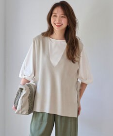 ANY 【接触冷感】シルケットスムース ツイストスリーブトップス