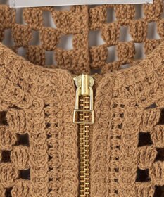 UNFILO L クロシェレースニット ZIPカーディガン