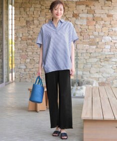 Tiaclasse 【洗える】 リネンミックススキッパーシャツ