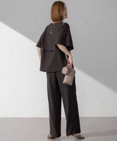 23区 L 【吸水速乾/UVカット/接触冷感】ストレッチジョーゼット  ケープデザイン カットソー