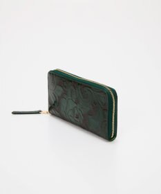 TOPKAPI 【TREASURE TOPKAPI】ローズエンボス ツヤ レザー ラウンドファスナー 長財布