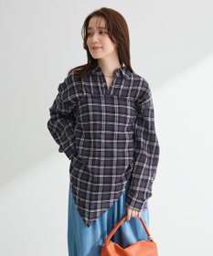 Green Parks スカーフ付チェックシャツ