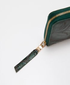 TOPKAPI 【TREASURE TOPKAPI】ローズエンボス ツヤ レザー ラウンドファスナー 長財布