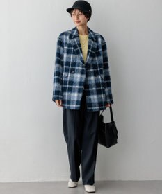 23区 L ナチュラルストレッチサキソニー タック ワイドパンツ