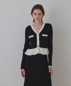 GRACE CONTINENTAL バイカラーニットワンピース