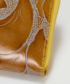 TOPKAPI 【TREASURE TOPKAPI】ローズエンボス ツヤ レザー ラウンドファスナー 長財布