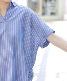 Tiaclasse 【洗える】 リネンミックススキッパーシャツ