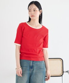 earth music&ecology レイヤードライクバイカラープルオーバー
