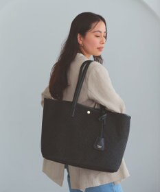 TOPKAPI 【Breath TOPKAPI】レザーコンビ 雑材風 シンプル トートバッグ チャーム付き　A4 / 軽量