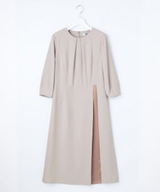 J.PRESS LADIES 【洗える】ストレッチバックサテンジョーゼット Aライン ワンピース