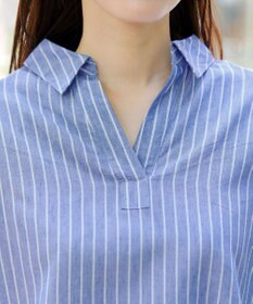 Tiaclasse 【洗える】 リネンミックススキッパーシャツ