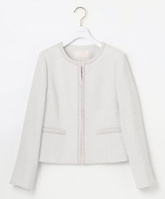 ANY SIS 【セットアップ対応】リップルボーダー ノーカラー ジャケット