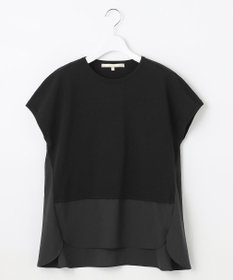 自由区 【洗える】ハイツイストコットンアセテート ニットコンビ プルオーバー