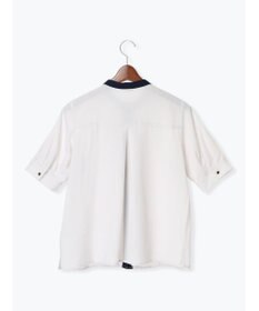 Te chichi フロントレース5分袖ブラウス