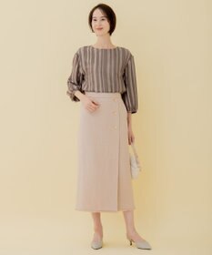 自由区 【XSサイズ～/洗える/セット可】オパールストライプ ブラウス