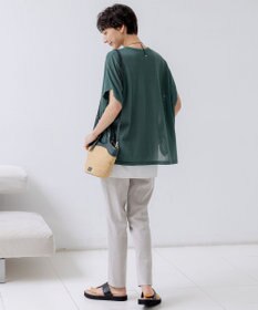 23区 【洗える】リネンレーヨンストレッチ テーパード パンツ