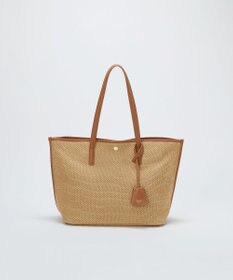 TOPKAPI 【Breath TOPKAPI】レザーコンビ 雑材風 シンプル トートバッグ チャーム付き　A4 / 軽量