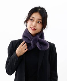 AURORA 【 ANNA SUI（アナ スイ）】エコファー差込みマフラ－