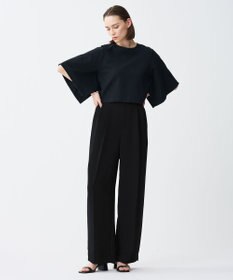 uncrave 【防シワ・洗濯機洗い可】ウォッシャブル ダブルクロス ワイドパンツ