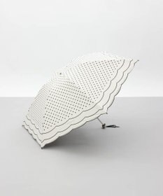 AURORA 【 NINA RICCI（ニナリッチ）】水玉プリント＆ビックスカラップ刺しゅうミニ晴雨兼用傘（折りたたみ）