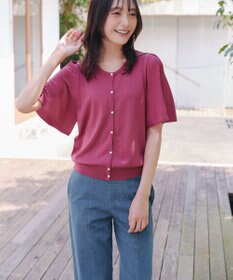 Tiaclasse 【洗える】TCデニム切替ワイドストレートパンツ