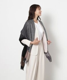 MOONBAT FURLA(フルラ）カシミヤ100％ オンブレー チェック ストール 手洗いOK