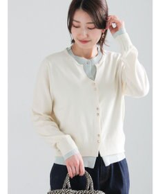 Te chichi 配色レイヤードカーディガン