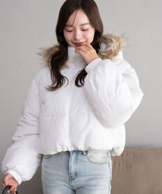 WEGO 【25年秋冬新作/SMサイズ展開】2WAYファーフードショートパファーブルゾン