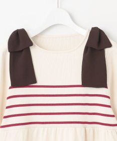 Feroux 肩リボン ペプラムニット