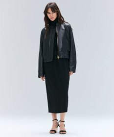 BEIGE， 【andGIRL 秋号掲載】CLYDE / ステッチデザインラムレザーブルゾン