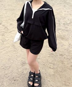 WEGO 【日焼け対策/セットアップ対応】ラッシュガードラインアノラックパーカー