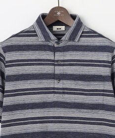 JOSEPH ABBOUD 【キングサイズ・吸水速乾】リネンマルチボーダー ポロシャツ