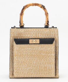 ANY SIS 【美人百花7月号掲載】2WAYバンブーライクハンドルミディ トートバッグ