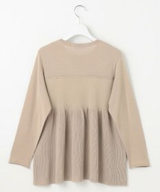 自由区 L 【洗える】ドライコットンハイゲージペプラム ニット