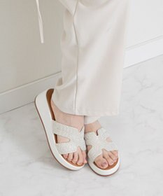 Bridget Birkin 【Bridget Birkin】サイドカットビジューウェッジミュールサンダル