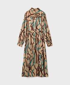 GRACE CONTINENTAL ベルトプリントシャツドレス