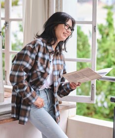 WEGO 【2025年秋冬新作/SMLサイズ展開/ユニセックス着用ITEM】オンブレチェックネルシャツ（LS）