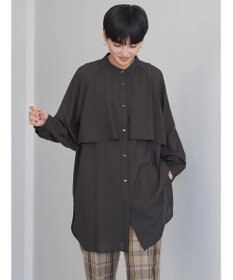 AMERICAN HOLIC バンドカラーフリルシャツチュニック