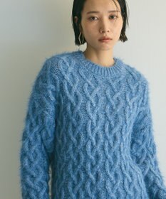 Green Parks armonia．シャギーケーブルニット