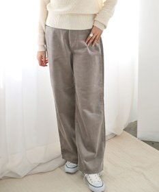 caqu ワイドフィット 裏起毛コーデュロイパンツ