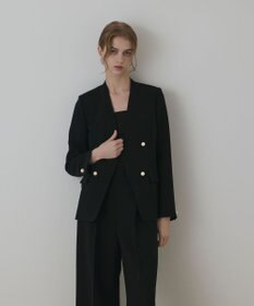 GRACE CONTINENTAL パールボタンノーカラージャケット