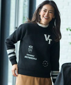 23区GOLF 【WOMEN】【ウォッシャブル】グラフィックダブルジャガードニット