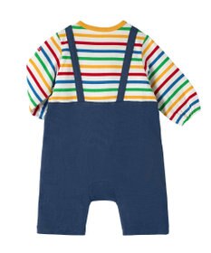 MIKI HOUSE HOT BISCUITS 【70-80cm】オーバーオール重ね着風 7分丈カバーオール