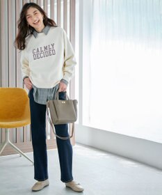 ANY L 【洗濯機可能/サスティナブル】ロゴ裏起毛クルーネックプルオーバー