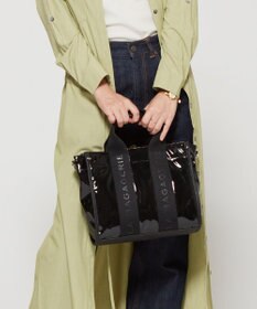 LA BAGAGERIE ソフトエナメル　ロゴテープ2WAYトートバッグ　Mサイズ