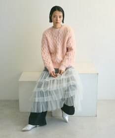 Green Parks armonia．シャギーケーブルニット