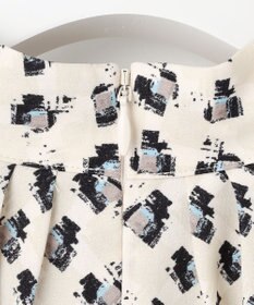 23区 L モダンアートプリントギャザーブラウス