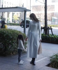 Green Parks AnriettMusee  リブニットドッキングワンピース