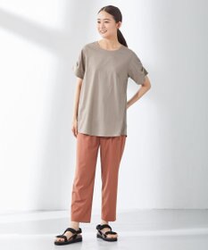 J.PRESS LADIES 【洗える】マイクロタイプライターストレッチ テーパード パンツ